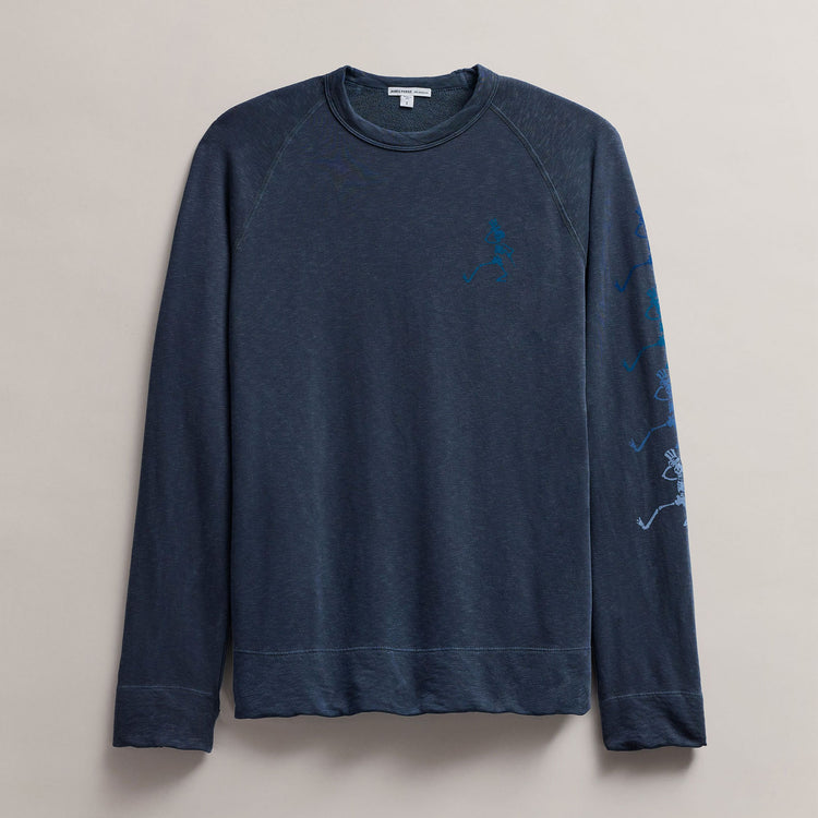 Men's Raglan Sweatshirt Grateful Dead in Deep Pigment | James Perse Los Angeles