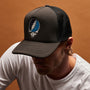 Men's Grateful Dead Cashmere Sweater & Trucker Hat Set in Flannel/Black | James Perse Los Angeles