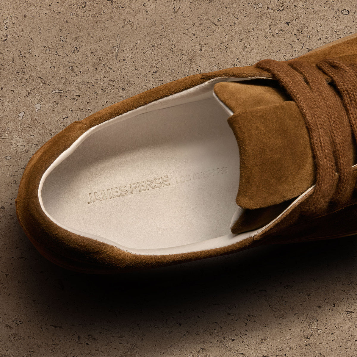 Men's Suede Retro Sneaker in Tabacco | James Perse Los Angeles