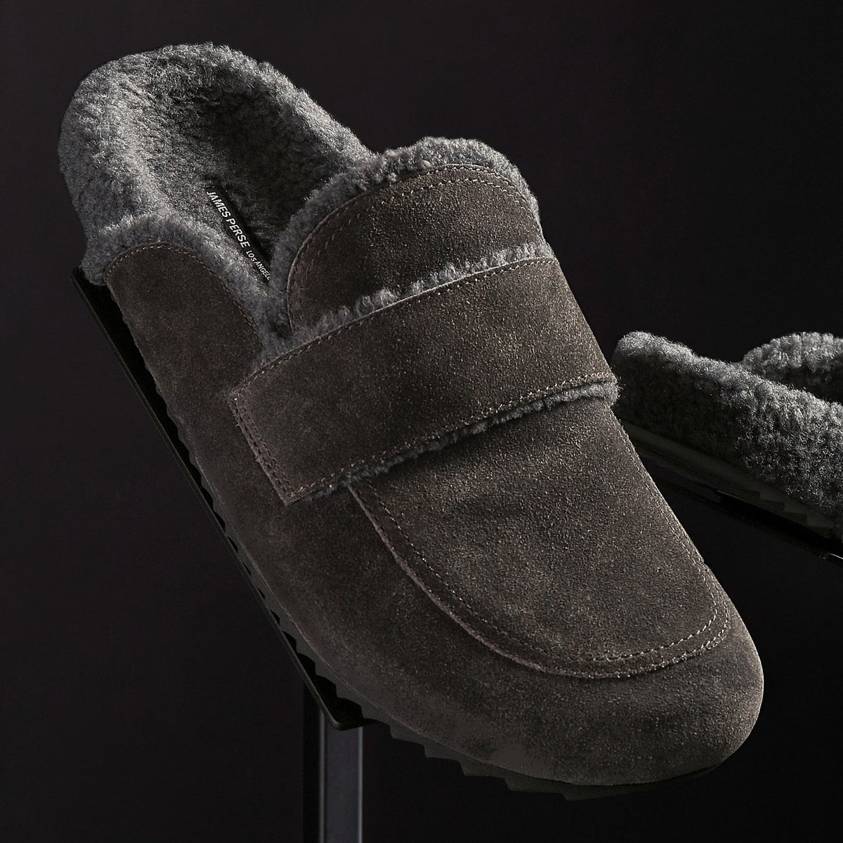 Men's Suede Shearling Lined Loafer in Ash/Heather Grey | James Perse Los Angeles