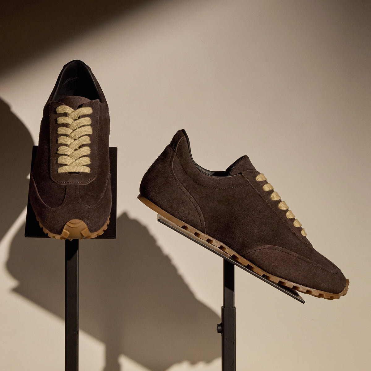Women's Suede Low Running Sneaker in Cafe | James Perse Los Angeles
