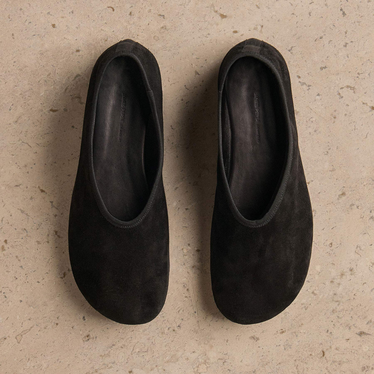 Women's Binded Suede Ballet Flat In Black | James Perse Los Angeles