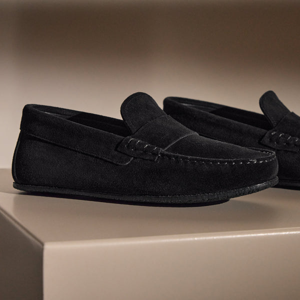 Women's Suede Loafers in Black  | James Perse Los Angeles