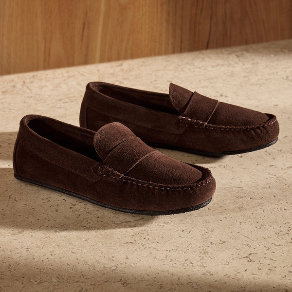 Women's Suede Loafers in Cafe | James Perse Los Angeles