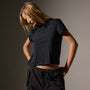 Brushed Elevated Jersey Short Sleeve Tee in Black | James Perse Los Angeles