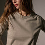 Shrunken Long Sleeve Crew Neck Tee in Overcast | James Perse Los Angeles