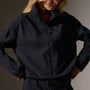Matte Scuba Full Zip  in Black | James Perse Los Angeles