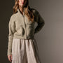 Cotton Knt Zip Front Funnel Neck in Overcast | James Perse Los Angeles