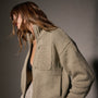 Cotton Knt Zip Front Funnel Neck in Overcast | James Perse Los Angeles