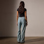 Wide Leg Pull On Denim Pant in Bleach Wash | James Perse Los Angeles