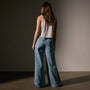 Pleated Denim Pant in Bleach Wash | James Perse Los Angeles