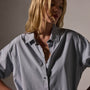 Stretch Poplin Button Up in Grey Sky | James Perse Los Angeles