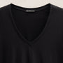 Short Sleeve Elevated Lotus Jersey V Neck in Black | James Perse Los Angeles
