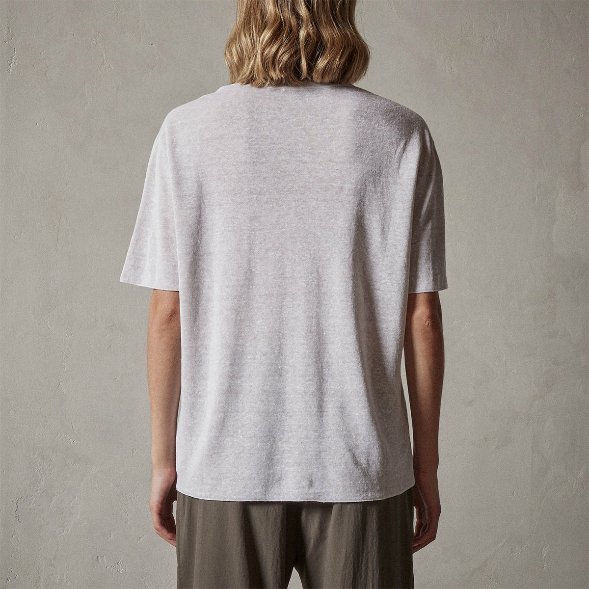 Dunes Linen Crew in White/Natural | James Perse Los Angeles
