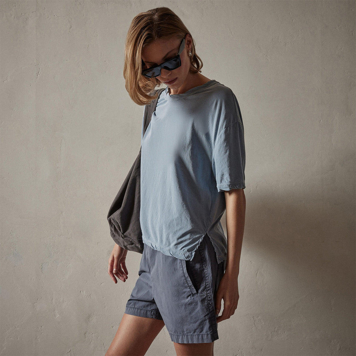 High Gauge Oversized Tee in Bluestone Pigment | James Perse Los Angeles