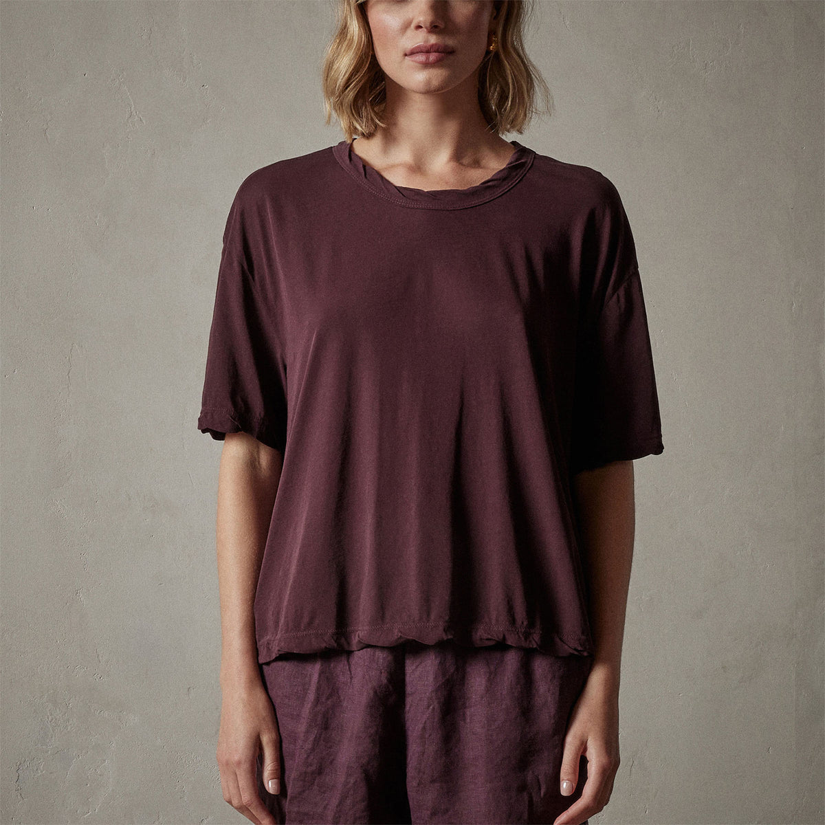 High Gauge Oversized Tee in Eggplant | James Perse Los Angeles