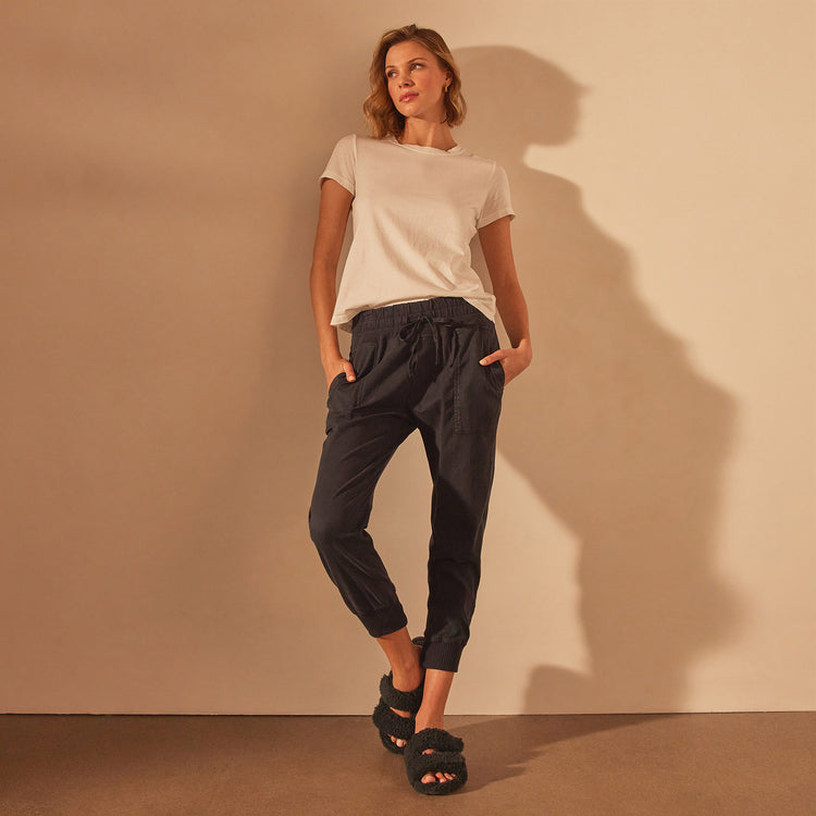 Mixed Media Pant in French Navy | James Perse Los Angeles