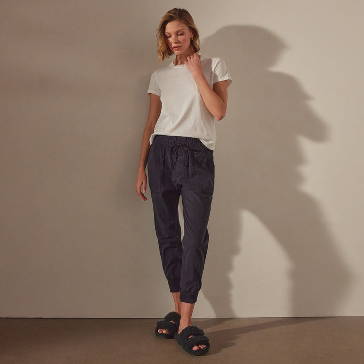 Mixed Media Pant in French Navy | James Perse Los Angeles