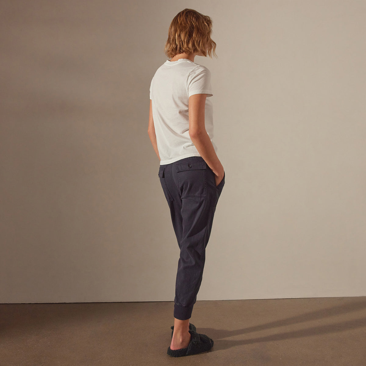 Mixed Media Pant in French Navy | James Perse Los Angeles