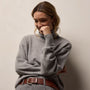 Spun Cashmere Funnel Neck in Heather Grey | James Perse Los Angeles