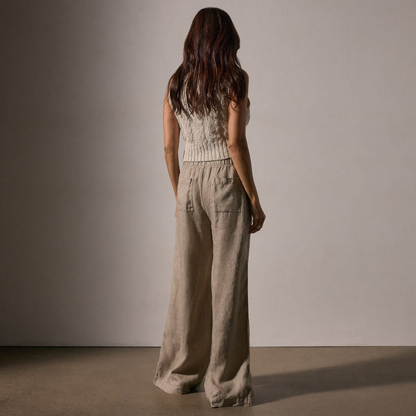 Lightweight Linen Elastic Pant in Overcast Pigment | James Perse Los Angeles