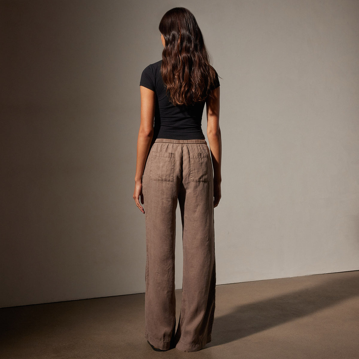Wide Leg Relaxed Linen Pant in Cargo Pigment | James Perse Los Angeles