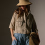 Pocket Cropped Shirt in Overcast Pigment | James Perse Los Angeles