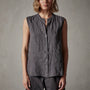 Double Dye Sleeveless Linen Shirt in Magma Pigment | James Perse Los Angeles