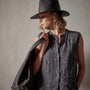 Double Dye Sleeveless Linen Shirt in Magma Pigment | James Perse Los Angeles