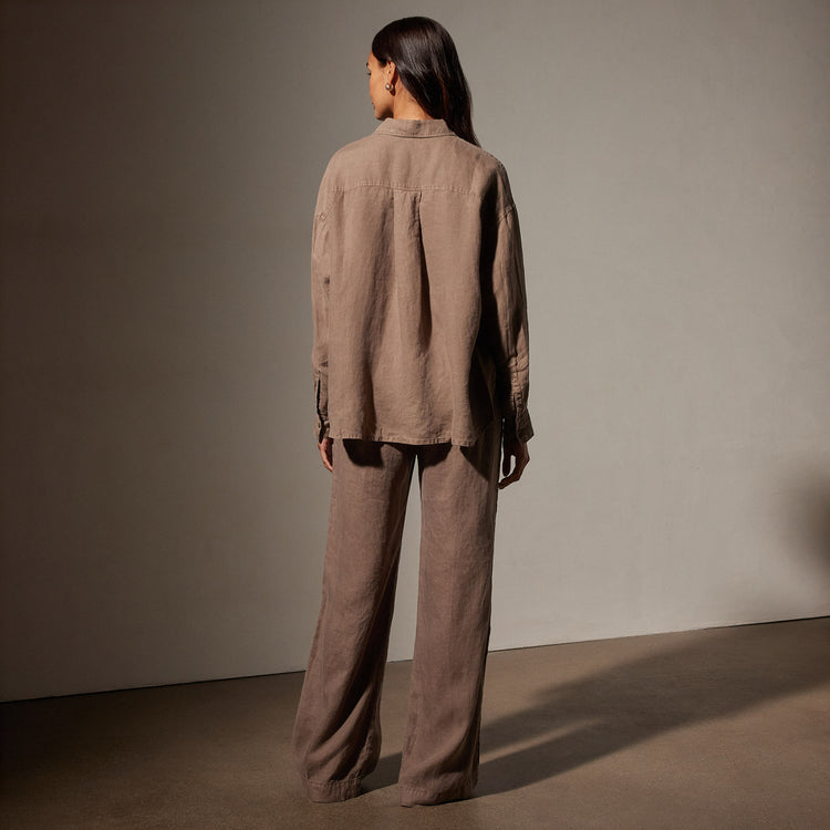 Linen Oversized Shirt in Cargo Pigment | James Perse Los Angeles