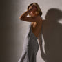 Linen Halter Dress in Grey Sky Pigment | James Perse Los Angeles