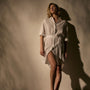 Linen Shirt Dress With Tie | James Perse Los Angeles