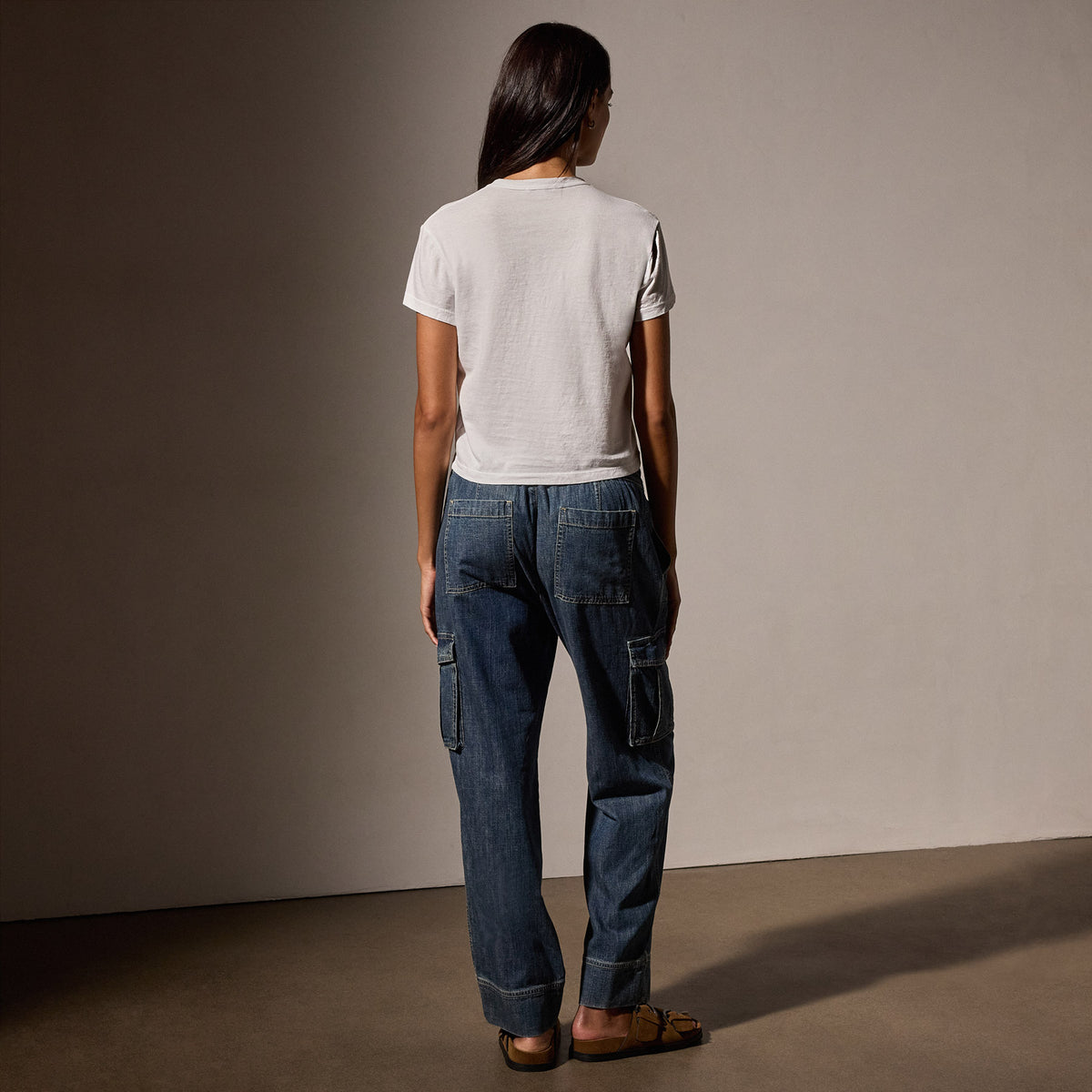 Shrunken Crew Neck Tee in White | James Perse Los Angeles