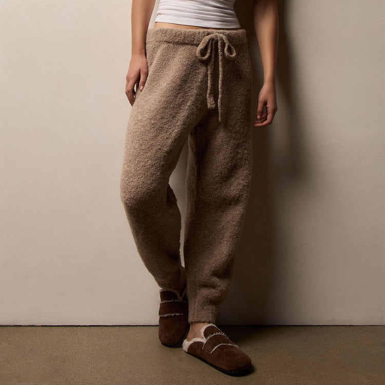 Long Loop Alpaca Cashmere Pant in Soft Beige | James Perse Los Angeles