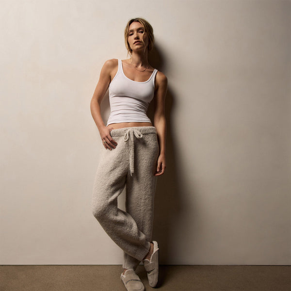 Long Loop Alpaca Cashmere Pant in Salt | James Perse Los Angeles