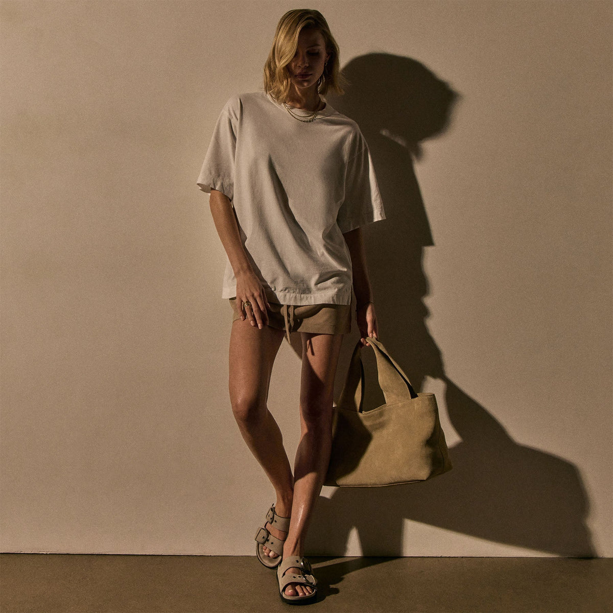 Heavy Luxe Jersey Oversized Tee in White | James Perse Los Angeles