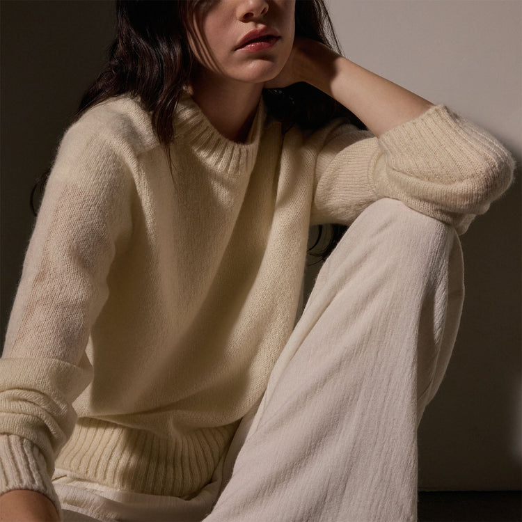 Women's Cashmere Crew Gift Set in True Black/Ivory | James Perse Los Angeles
