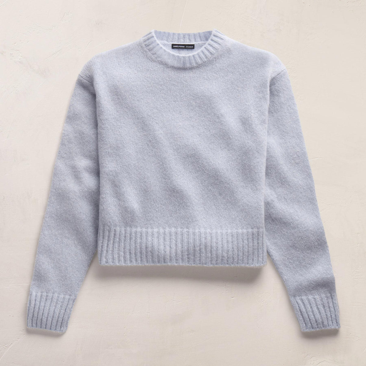 Lightweight Textured Cashmere Crew in Pale Blue | James Perse Los Angeles