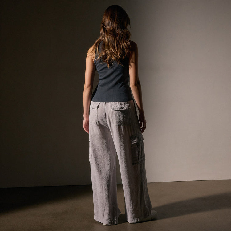 Wide Leg Linen Vscs Cargo Pant in Nimbus Pigment | James Perse Los Angeles