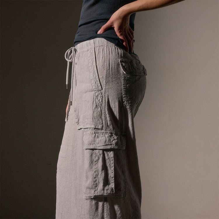 Wide Leg Linen Vscs Cargo Pant in Nimbus Pigment | James Perse Los Angeles