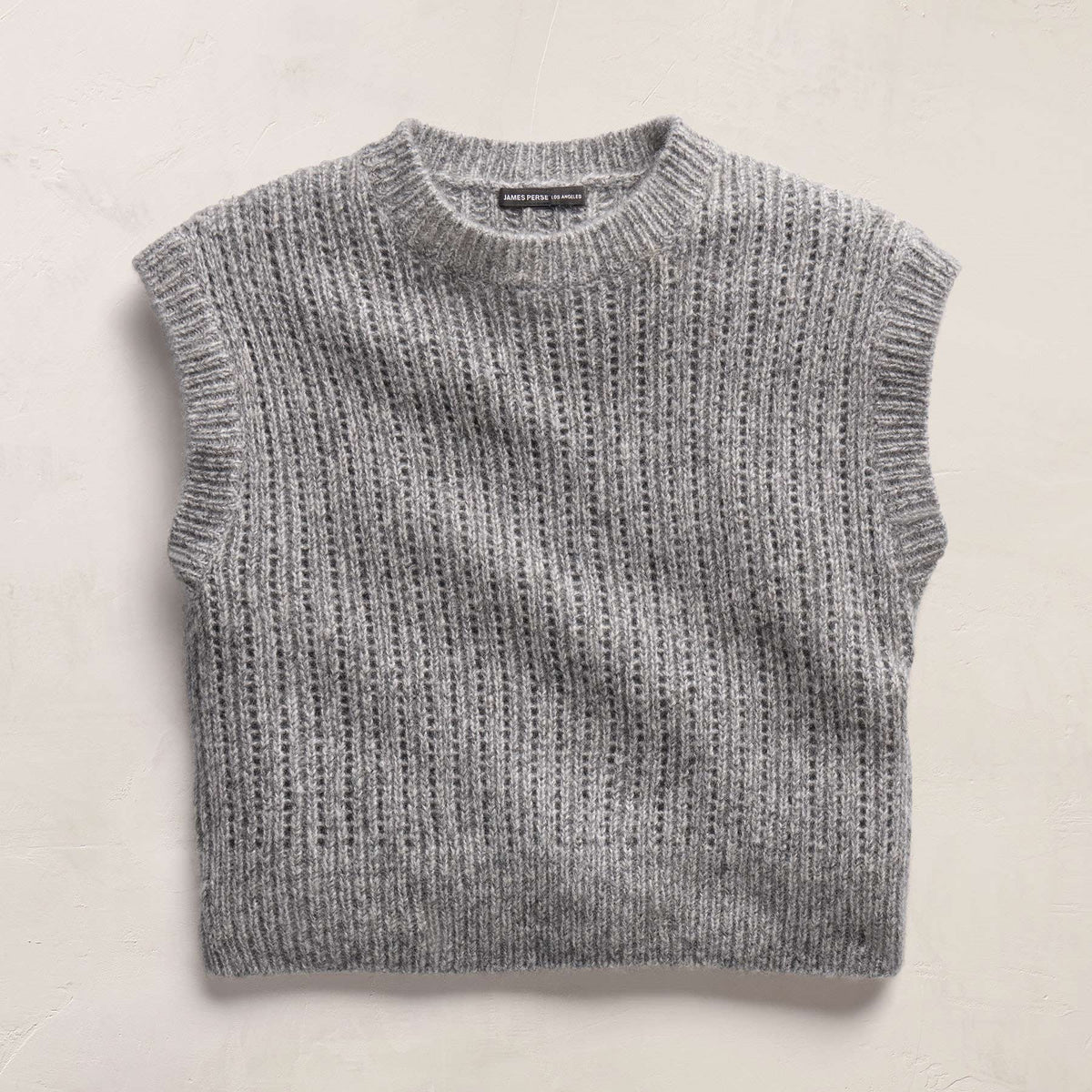 Open Stitch Vest in Grey Mix | James Perse Los Angeles