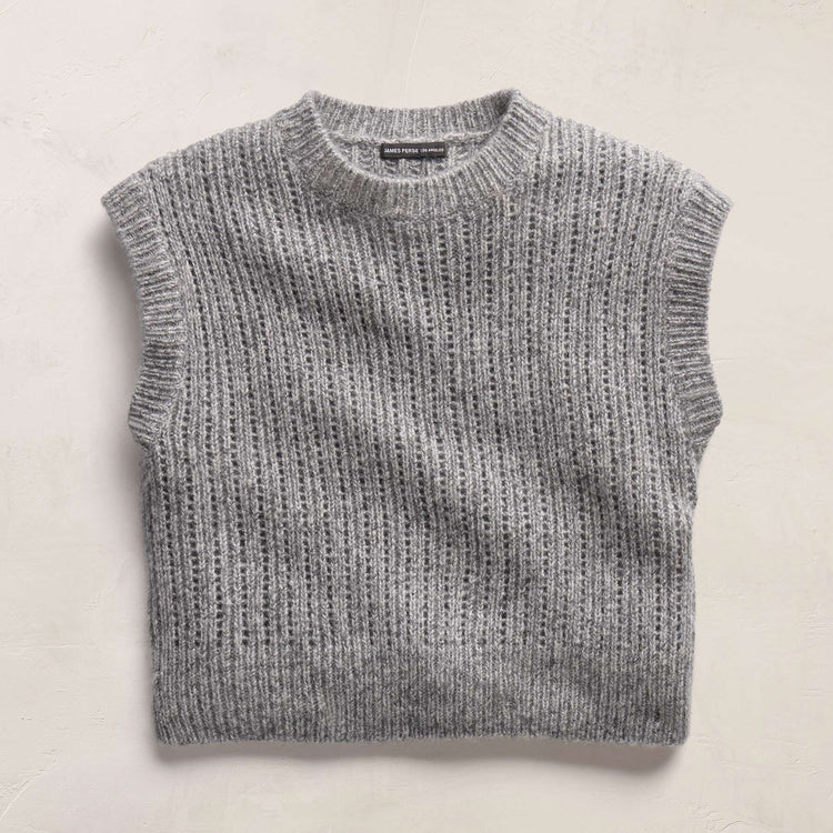 Open Stitch Vest in Grey Mix | James Perse Los Angeles