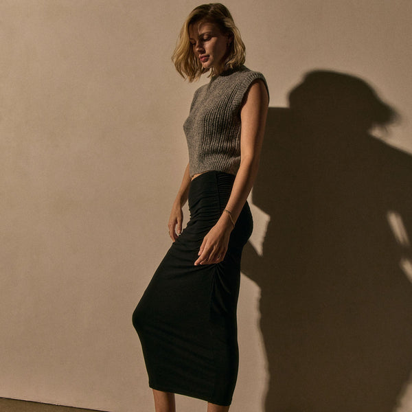 Open Stitch Vest - Grey Mix