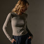 Long Sleeve Cropped Tee  in Overcast | James Perse Los Angeles