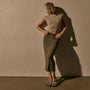 Cotton Blnd Jrsy Ruched Skirt in Birch | James Perse Los Angeles