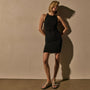 Short Tank Ruched Dress in Black | James Perse Los Angeles