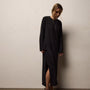 Cotton Blend Jersey Long Sleeve Dress in Black | James Perse Los Angeles