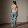 Ribbed High Neck Cami in Salt Pigment | James Perse Los Angeles