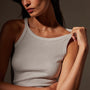 Ribbed High Neck Cami in Salt Pigment | James Perse Los Angeles