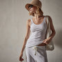 Ribbed Daily Tank in White | James Perse Los Angeles